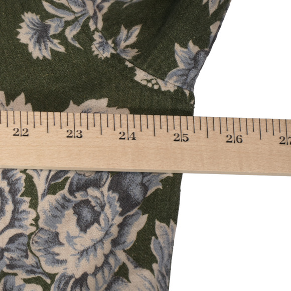 Dockers Mens Size XL Green Blue Floral Button Up Shirt Flap Pockets Long Sleeve - Picture 9 of 11